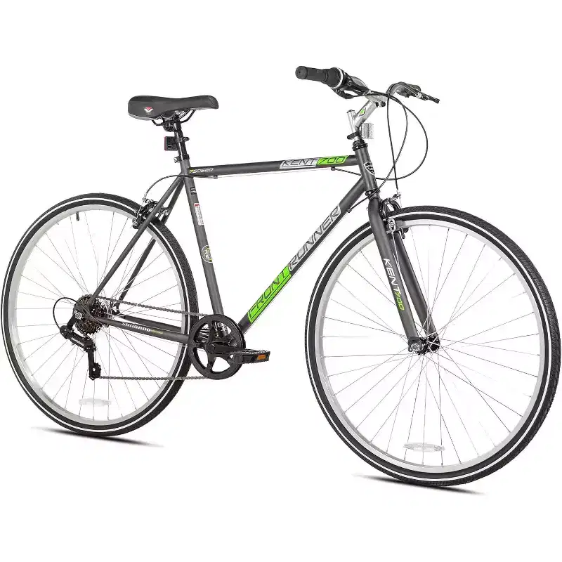 Kent International Front Runner Hybrid Bike - 700c - City Bike with 7 Speed Drivetrain, Lightweight Alloy Wheels, and Height Adjustable Seat Post