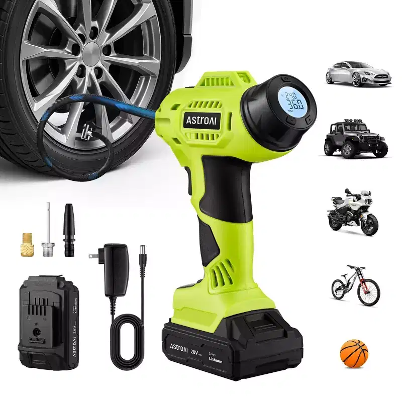 AstroAI E1 Cordless Tire Inflator 160PSI Air Compressor 20V Rechargeable Battery Powered