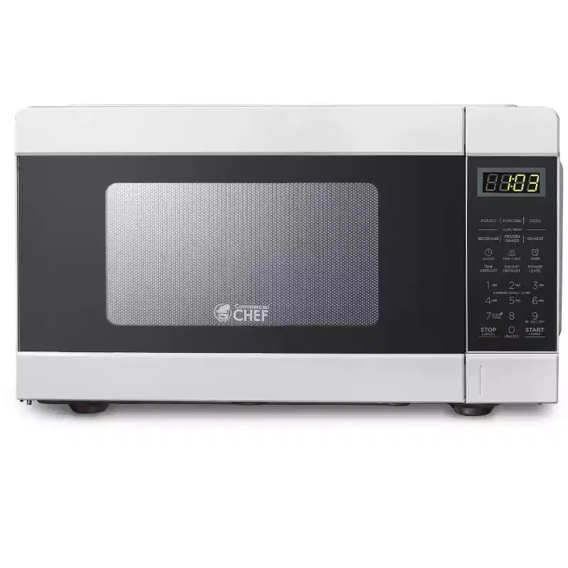Commercial Chef 0.9 Cu. Ft. Countertop Microwave Oven, CHM990W, White