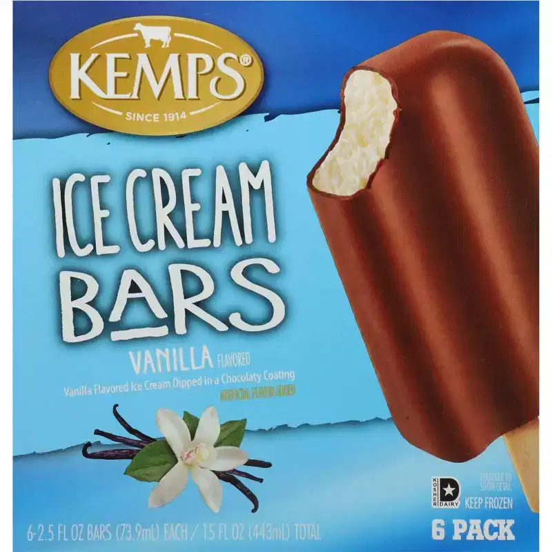 Kemps Vanilla and Chocolate Frozen Dessert Bars - 15 fl oz/6ct