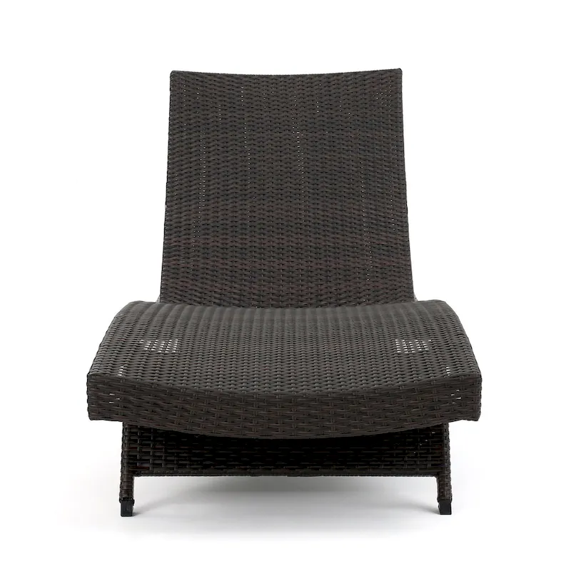 Mach Chaise Lounger, Dark Brown Rattan Wicker Frame, Outdoor, 79 Inch