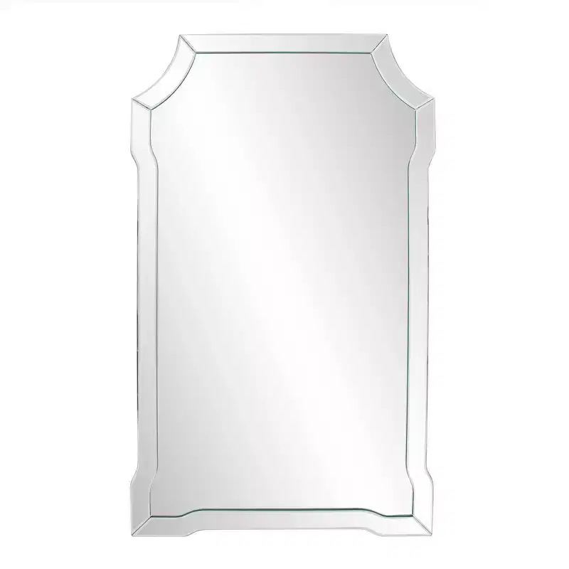 Howard Elliott 40"x24" Claudette Rectangular Beveled Wall Mirror with Mirrored Frame