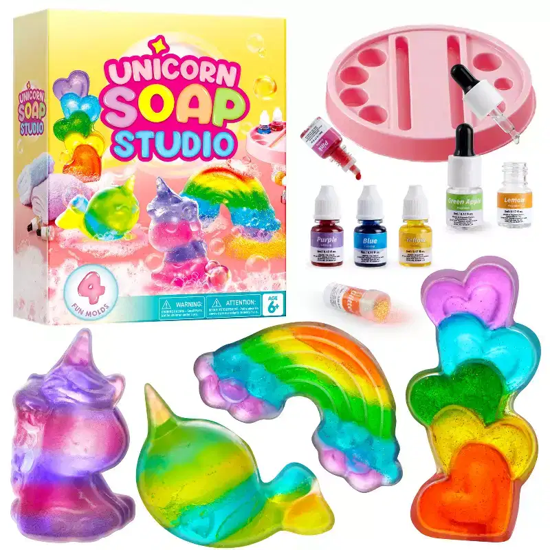 Joyfy Soap Making Kit for Kids, DIY Arts and Crafts, Unicorn Girl Gifts, STEM Toys Science Kits, Christmas Birthday Gifts for Boys Girls Ages 6 7 8+