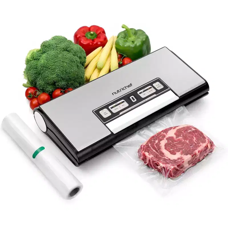 NutriChef Vacuum Sealer Machine  80kPa Automatic Food Sealer with Built-in Cutter - NCVS80BSS