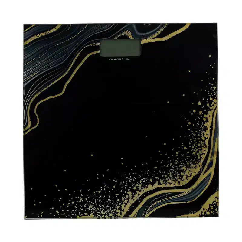 Bath Bliss Digital Glass Body Scale Gold/Black: Precision Bathroom Scale, Adult Weight Management Tool