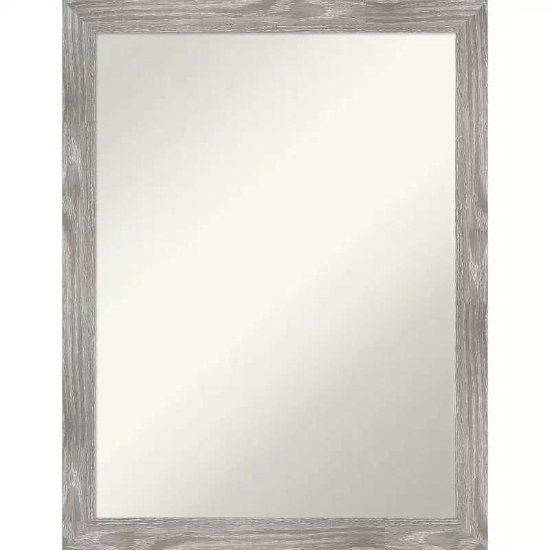 21 x 27 Non-Beveled Dove Gray Wash Square Wall Mirror - Amanti Art