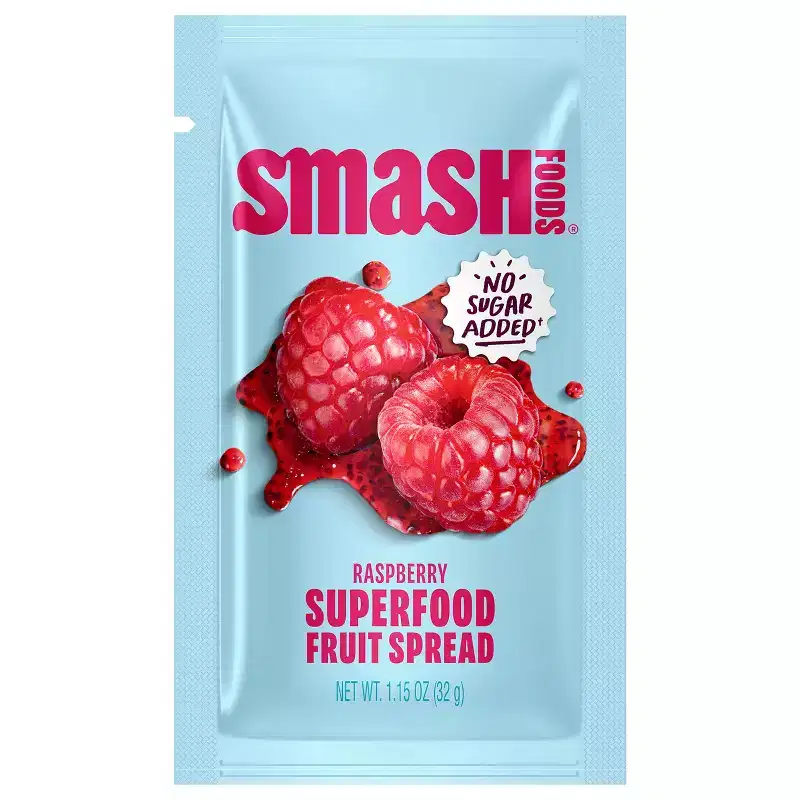 Smash Raspberry Superfood Fruit Spread Single Serve- 1.15 oz - Case of 10