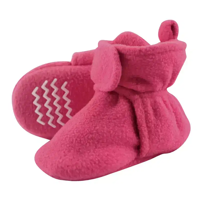 Hudson Baby Infant and Toddler Girl Cozy Fleece Booties, Dark Pink