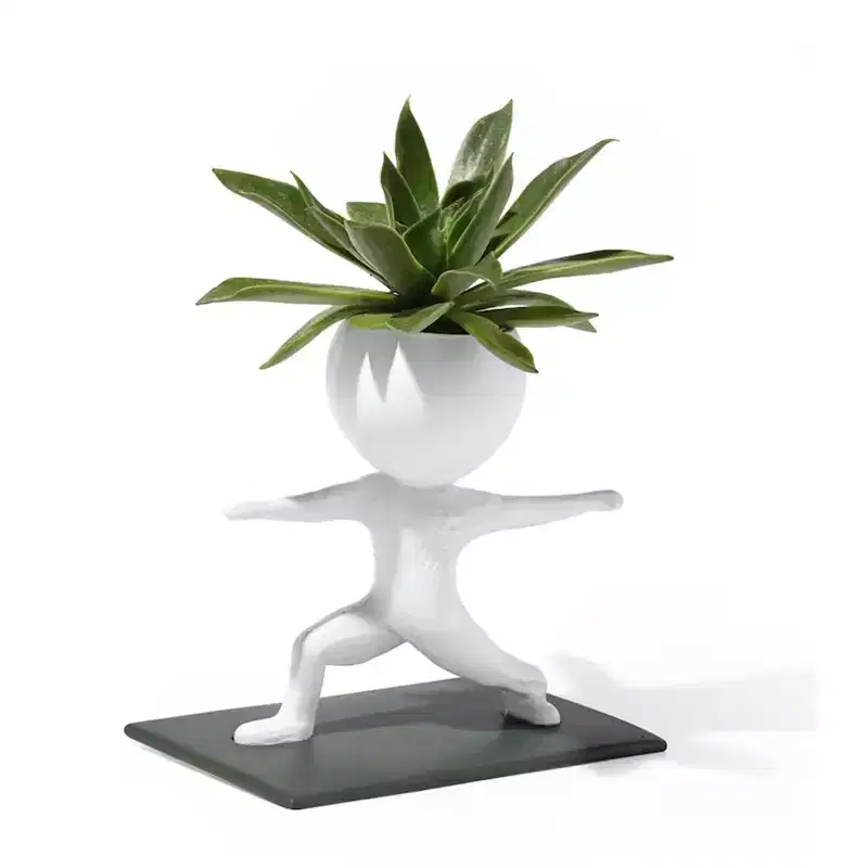 Small Sporting Flower Pot Running Succulent Planter Funny Sporting Potted Plants Pots Cute Yoga Ceramic Pot