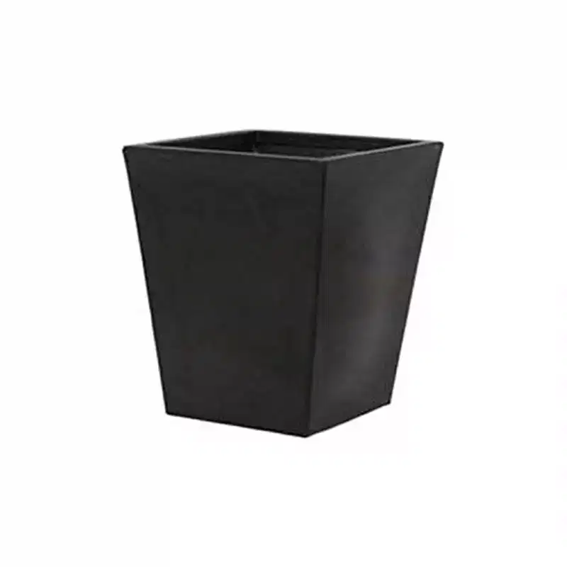 Tusco Products Cosmopolitan Collection Square Planter, Black, 18in
