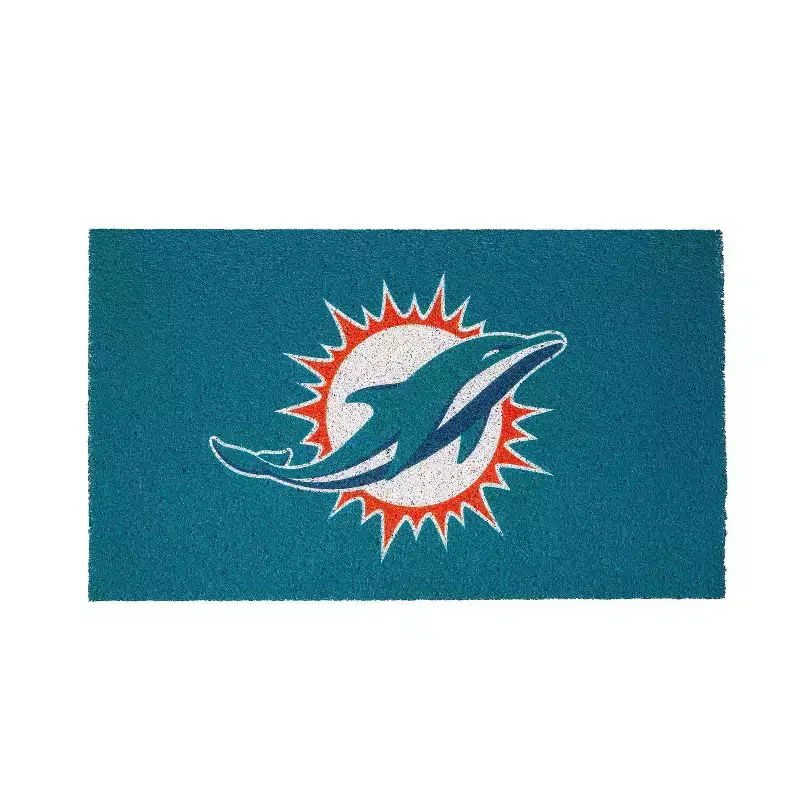 Evergreen Full Color PVC Mat, 16 x 28, Miami Dolphins Indoor and Outdoor Home Decor
