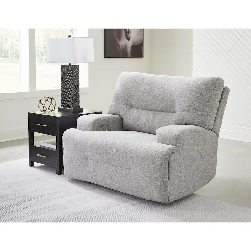 Acklen Place Wide Seat Power Recliner &ndash; Upholstered Living Room Recliner Chair