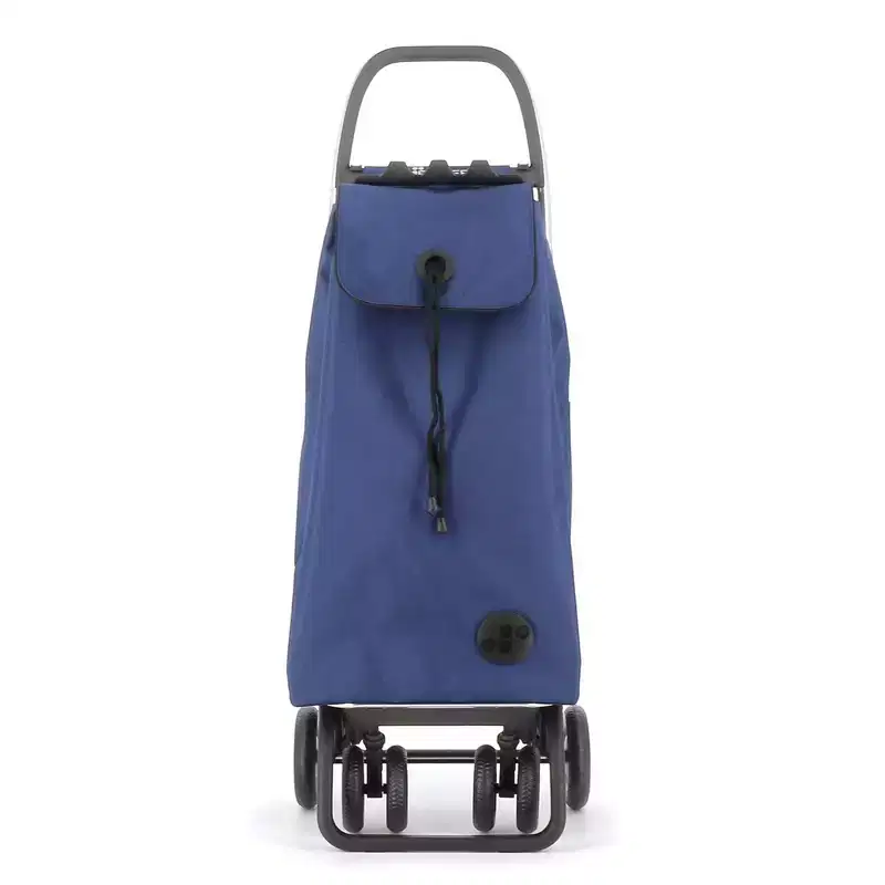 Foldable 4-Wheel Shopping Trolley 鈥?2 Swivel Wheels, Polyester, 41.34H x 15.55W x 12.8D