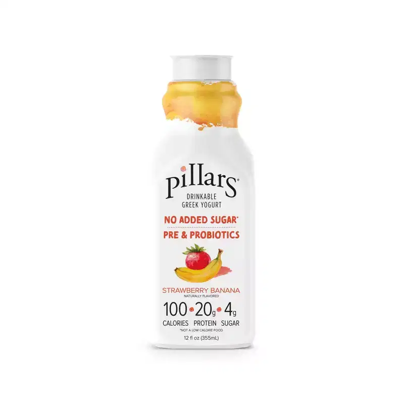 Pillars Strawberry Banana Greek Yogurt Drink - 20g Protein 12oz