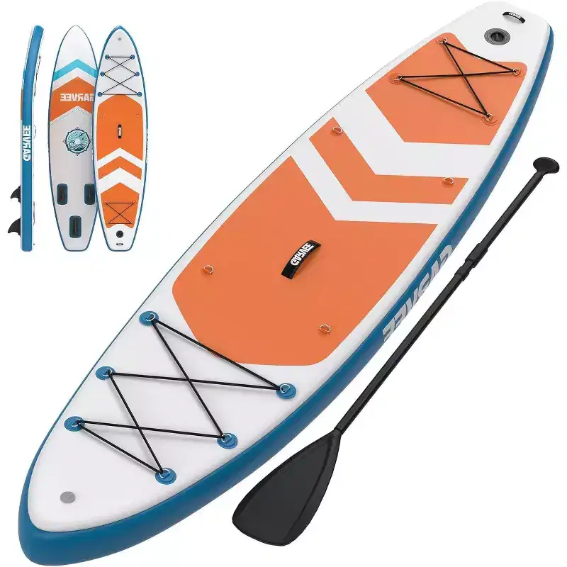 GustoWave Inflatable Stand Up Paddle Board, 10'6/11' Paddle Boards with Premium Accessories, Non-Slip EVA Deck, Ultra-Light Carry Bag Pump, Orange