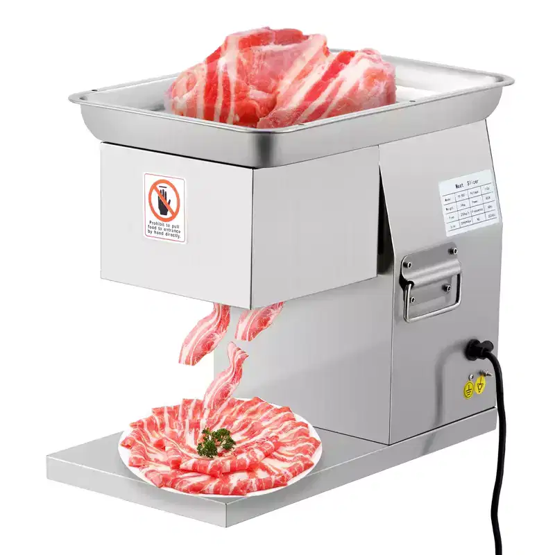 GARVEE Commercial Meat Slicer, Electric Deli Food Slicer, 800W Meat Cutter Adjustable Thickness, Silver