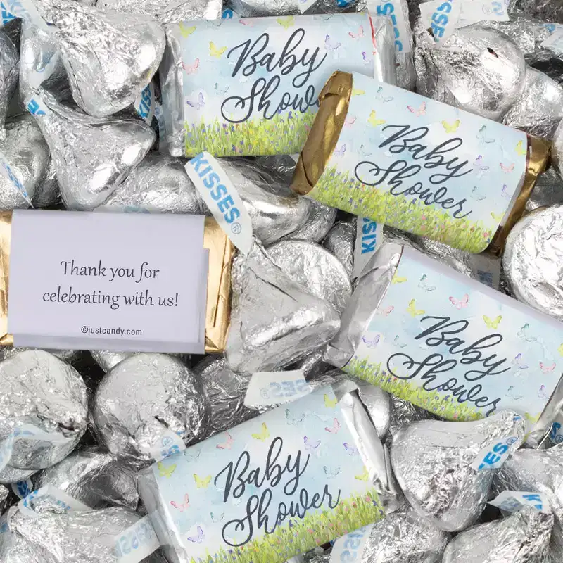124 Pcs Baby Shower Candy Party Favors Hershey's Miniatures & Kisses - Jungle Animals