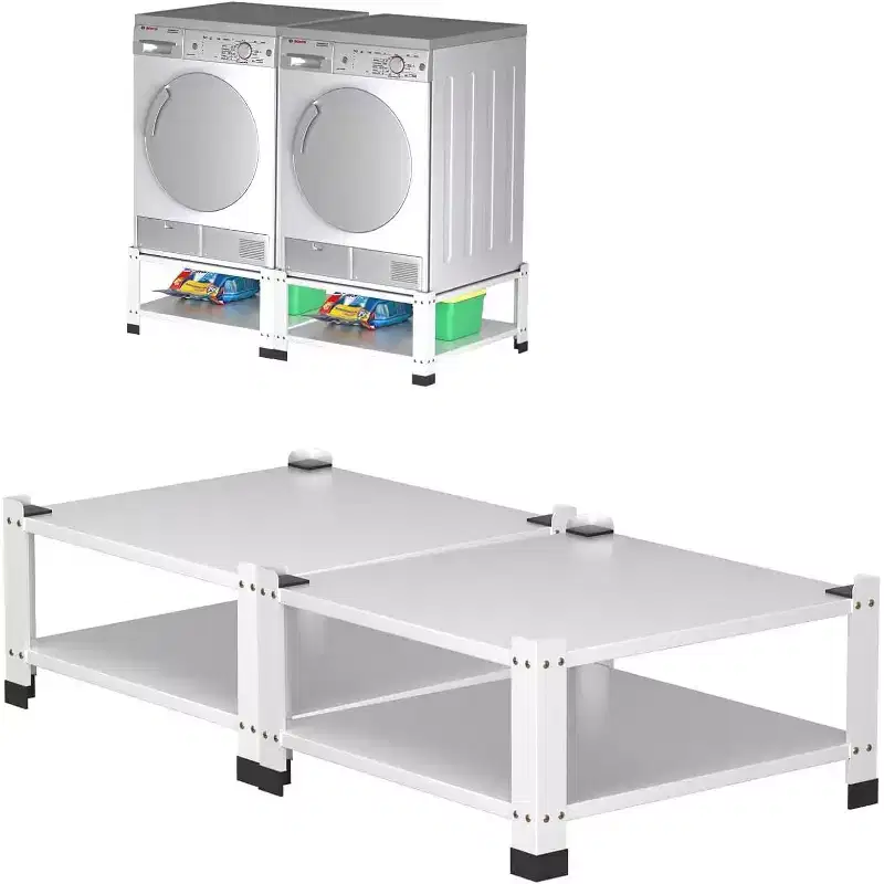 2 Pack Laundry Pedestal for Washer and Dryer, 28 Steel Washing Machine Base with Storage Shelf, 800Lbs Capacity Washer and Dryer Stand
