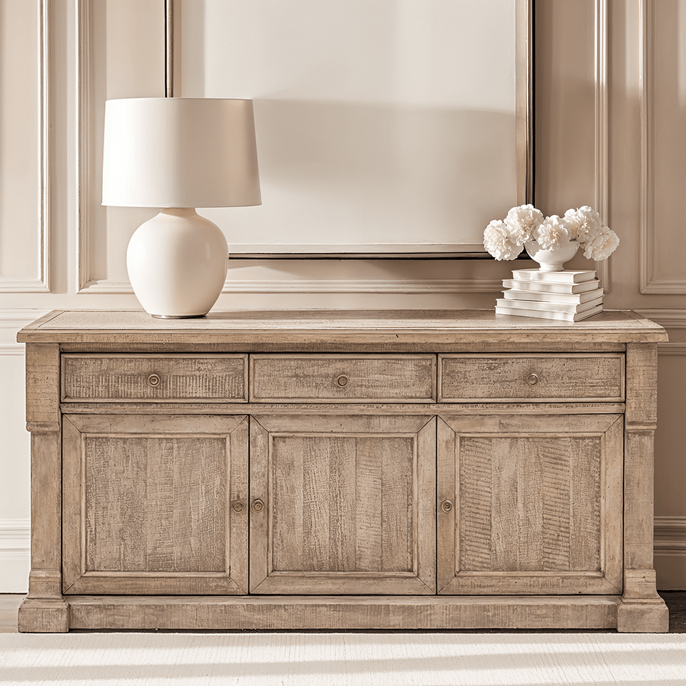 3 Door 3 Drawer Sideboard with Brass Handles