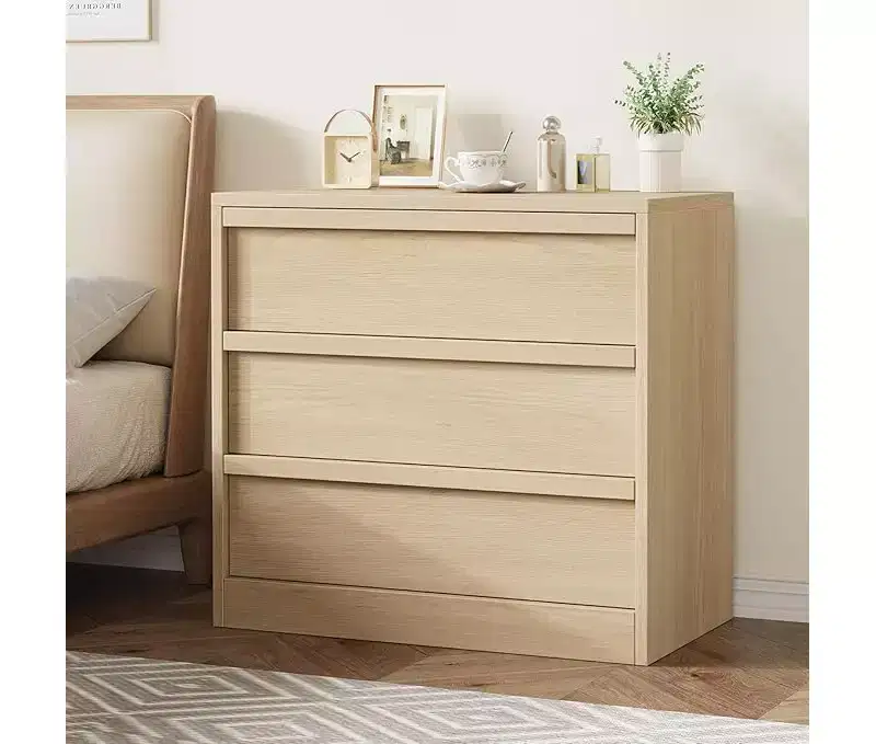 Nightstand 3 Chest of Drawers with Large Storage, Small Modern Bedside End Table for Living Room, Nursery, Entryway