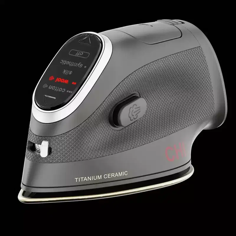 CHI Mini Iron Titanium Infused Ceramic Soleplate: Travel-Size Garment Iron for Clothes, 1000W, 2-Year Warranty, Gray