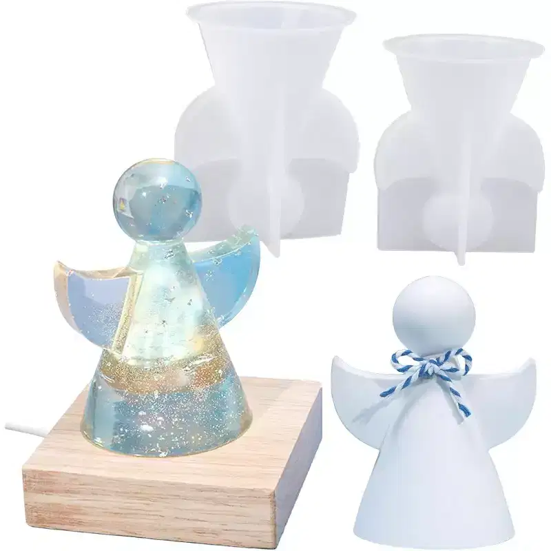 JDICTION 2-Pack Angel Silicone Resin Molds for Epoxy Casting, DIY Wing Ornaments & Candle Wax Molds, Christmas Craft Gift & Home Decor