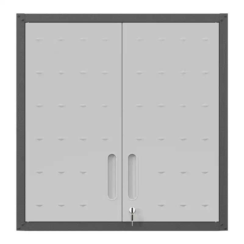 Metal Locking Wall-Mounted Tool Storage Cabinet with 1 Shelf for Garage Warehouse, Office