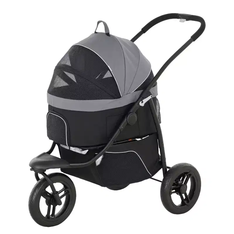 3 in 1 Pet Jogging Stroller for Small Dogs and Cats with Detachable Carrier, Storage Basket