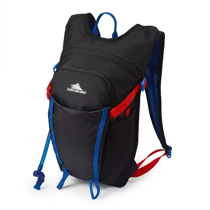 High Sierra Hydrahike 2.0 8L Youth Hydration Water Backpack with Insulated Reservoir Pocket for Hiking, Running, Climbing, or Cycling, Blue/Black