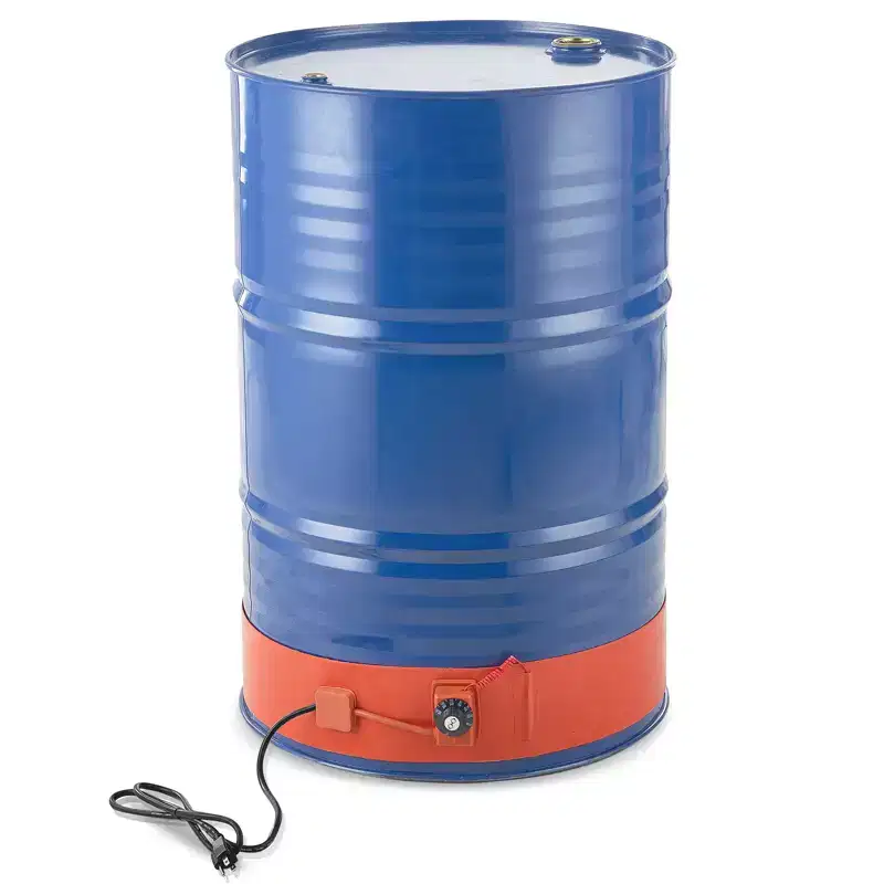 VEVOR Metal Drum Heater,1200 Watt 5 inch Width, Pail Heating Band for 55 Gallon Barrel,86-302 Adjustable Thermostat, Silicone,FCC Listed,Blue&Orange