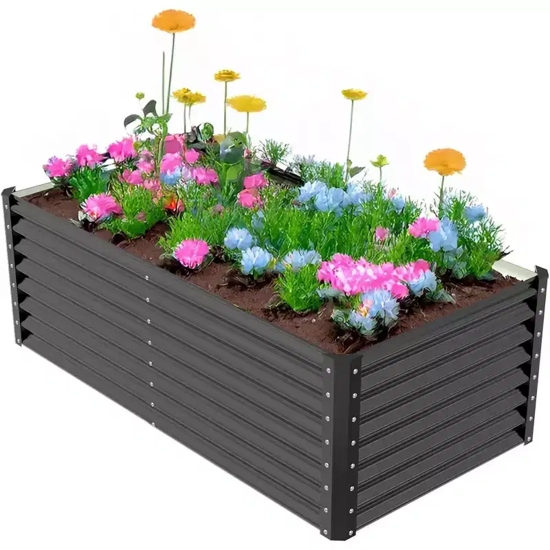 VINGLI 6x3x2ft Raised Garden Bed, Large Planter Garden Boxes Outdoor, Planter Raised Beds Kit for Gardening for Vegetables, Flowers, Herbs (Black)