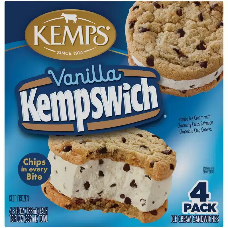 Kemps Vanilla Frozen Kempswich - 4pk