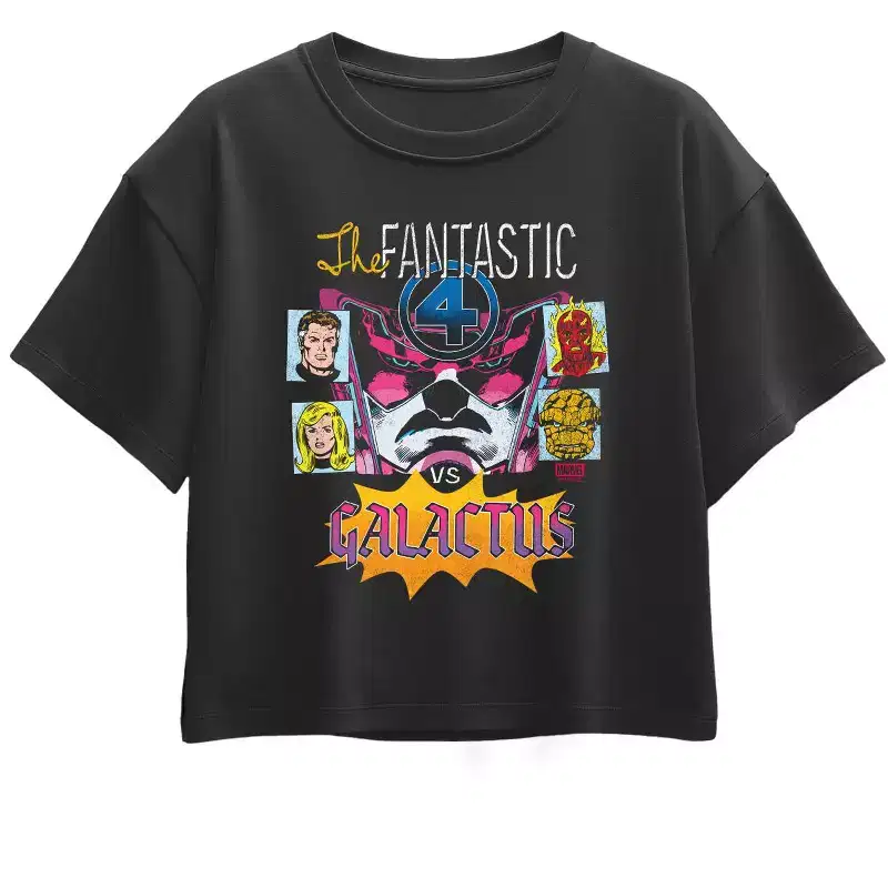 Girls' - Marvel - Fantastic Four Vs Galactus Short Sleeve Boxy Graphic T-Shirt