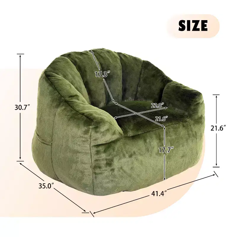Bean Bag Sofa Chair with Armrests & High-Density Foam &ndash; Adults