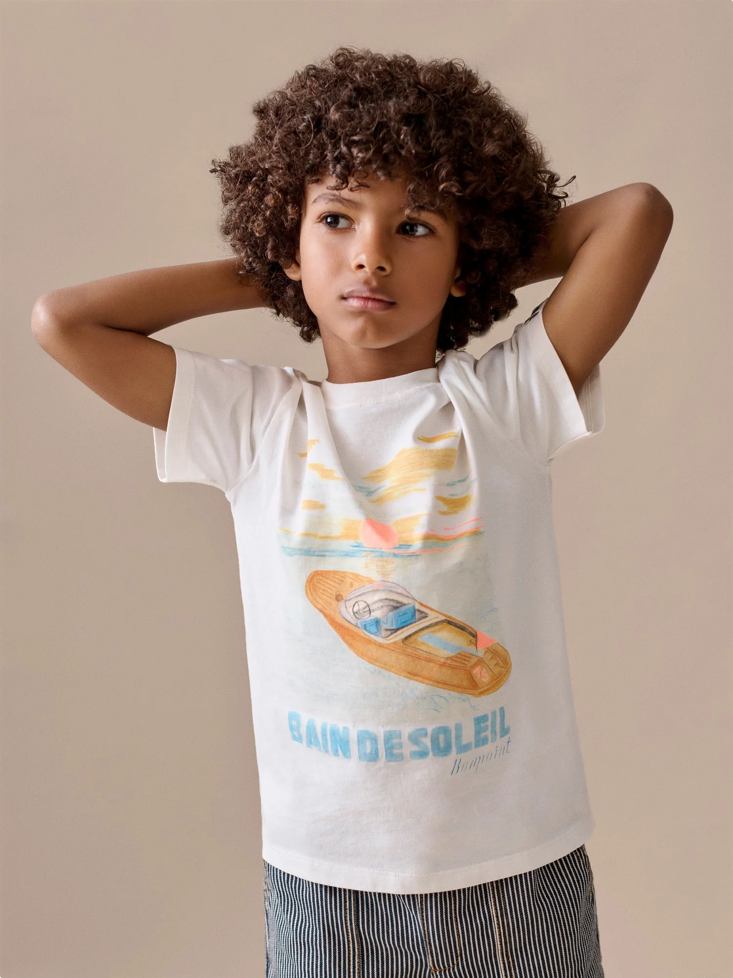 bain de soleil print t-shirt in organic cotton