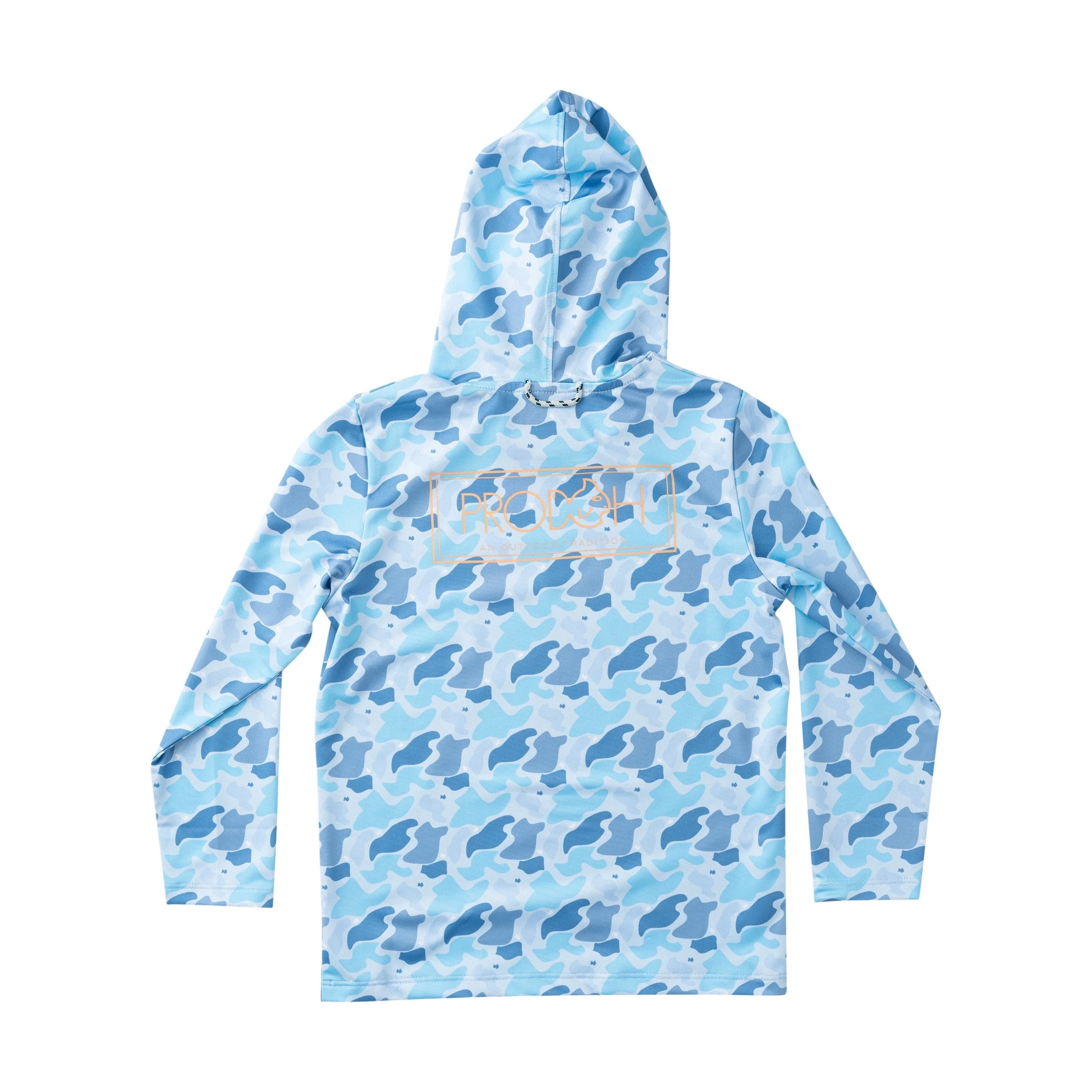 Kid's Pro Performance Hoodie T-shirt &uml;C Blue Camo Logo Print