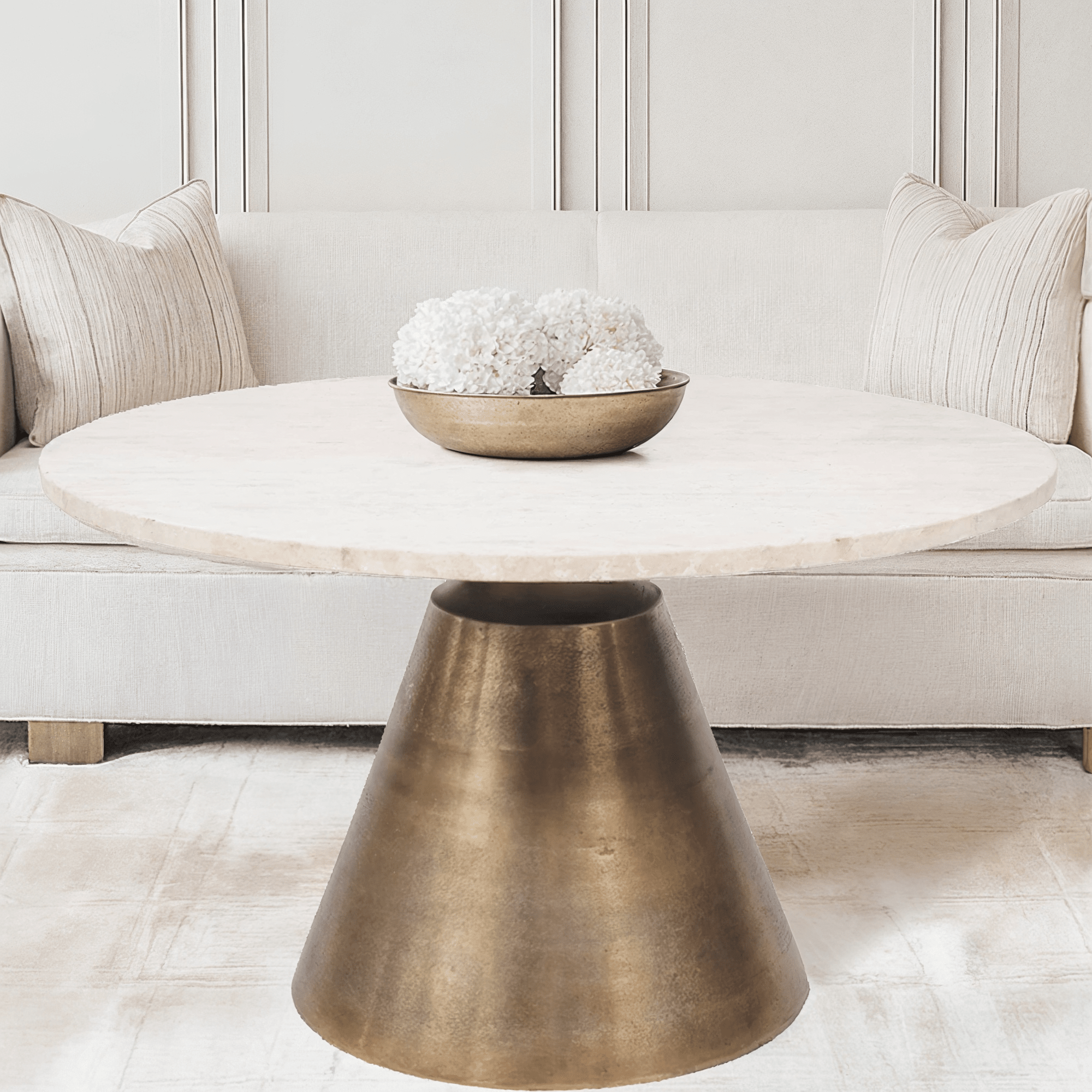 Large Gold & Marble Coffee Table