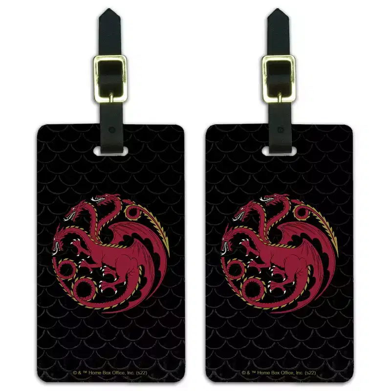 House Of Dragon Targaryen Sigil Scales Luggage ID Tags Set of 2