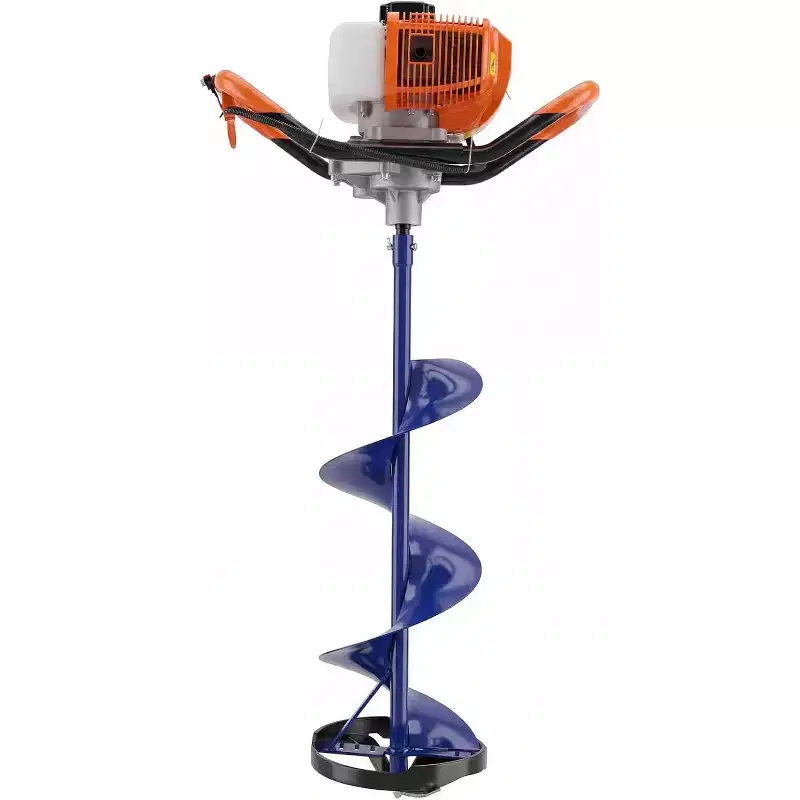 52CC 2-Stroke Gas Ice Auger for Fast Drilling. Features a 10 Diameter, 31.5 Length Auger, Heavy-Duty Construction, and EPA Certification.