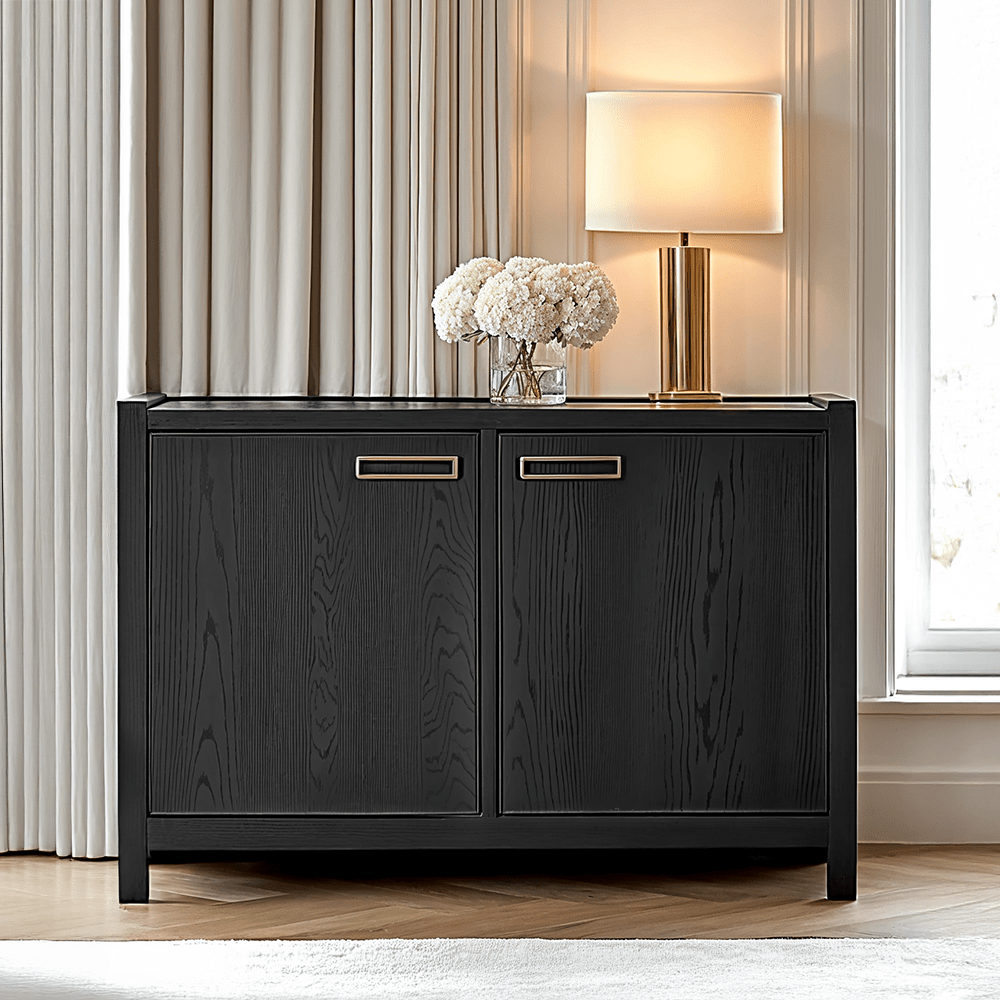 Black Oak Veneer 2 Door Sideboard