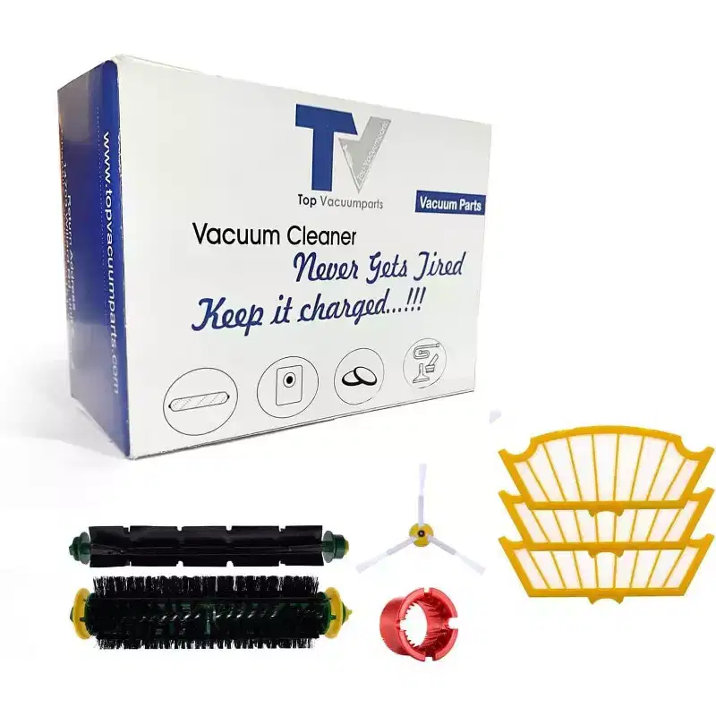 Topvacuumparts Compatible for iRobot 500 Series 555 560 561 562 570 581 2 Roller Brushes, 3 Filters, 1 Side Brushes + 1 Cleaning Tools