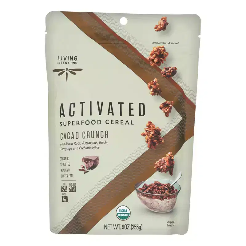Living Intentions Cereal - Organic - Superfood - Cacao Crunch - Case of 6 - 9 oz