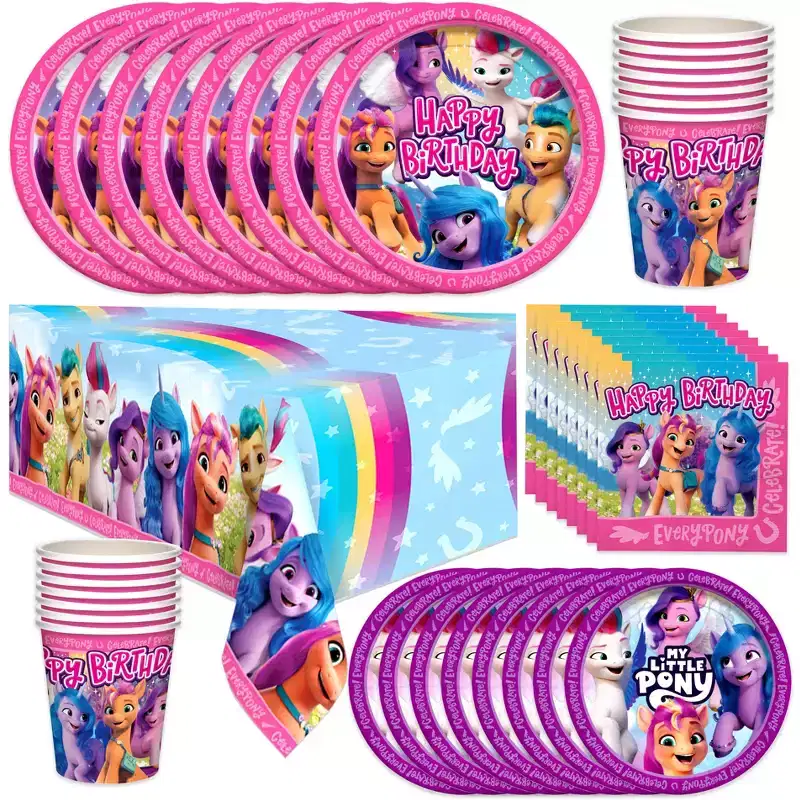 Treasures Gifted My Little Pony Party Tableware Deluxe Set for 24 Guests