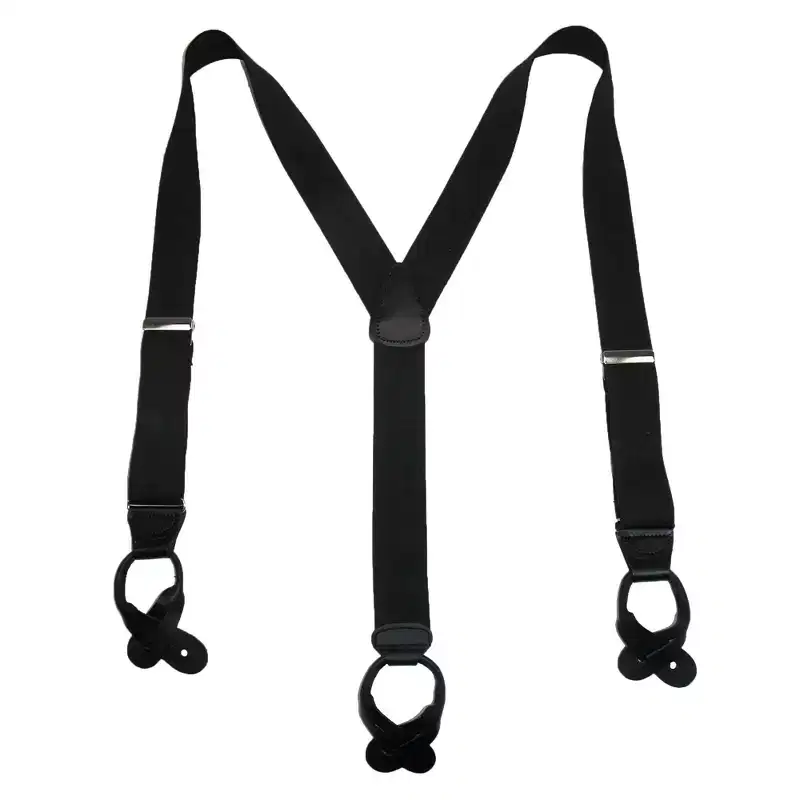 CTM Men's Elastic Button End Dress Suspender with Bachelor Buttons