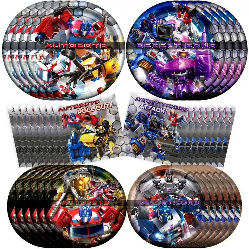 Treasures Gifted Transformers Party Tableware Starter Set for 16 Guests