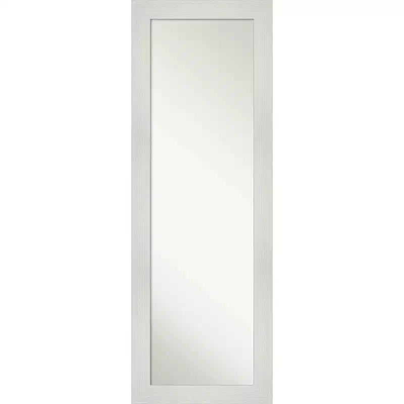 19 x 53 Non-Beveled Mosaic White Full Length Mirror - Amanti Art