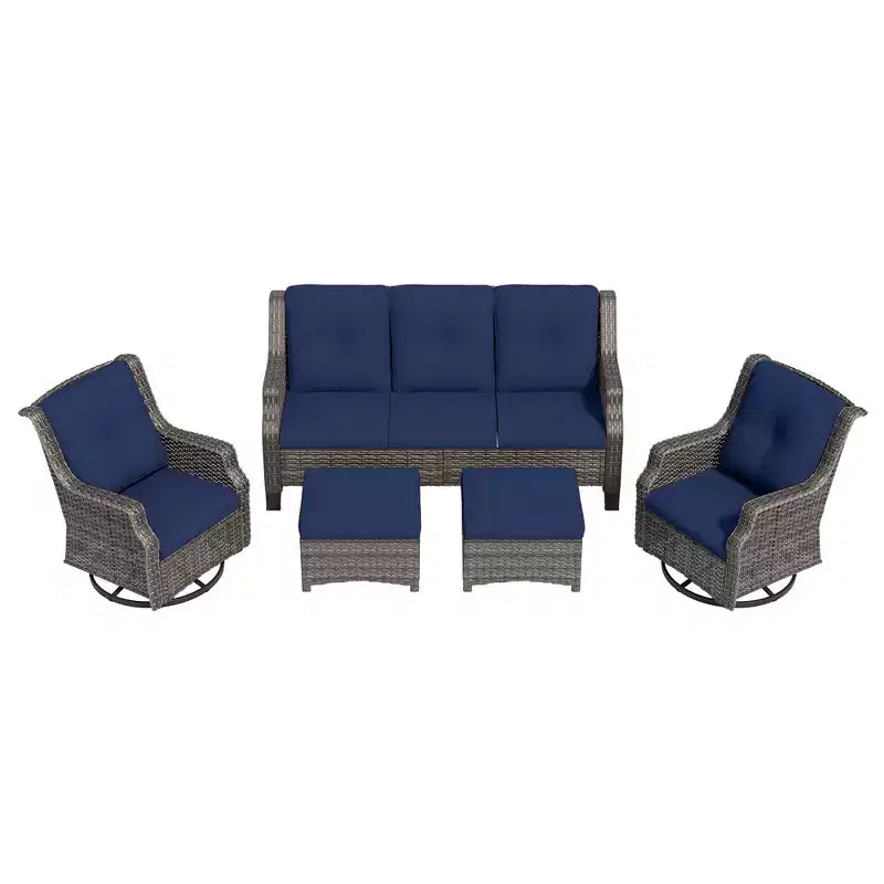 UPTIOT 5-Piece Outdoor Wicker Patio Furniture Set