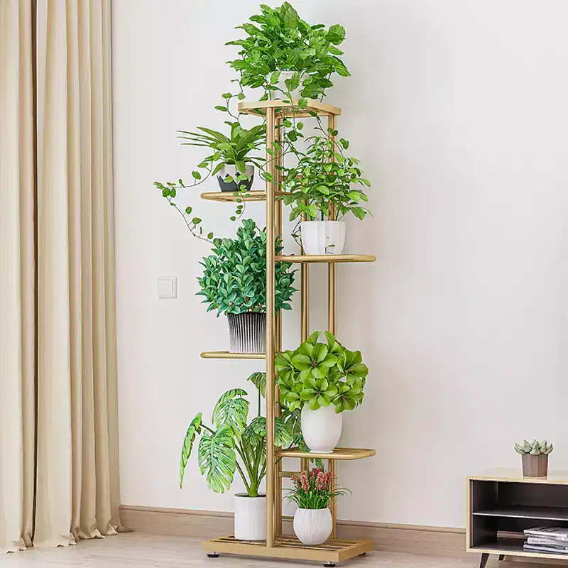 Plant stand for indoor and outdoor, 6-tier metal flower shelf,corner shelf for plants for terrace, garden, balcony, living room