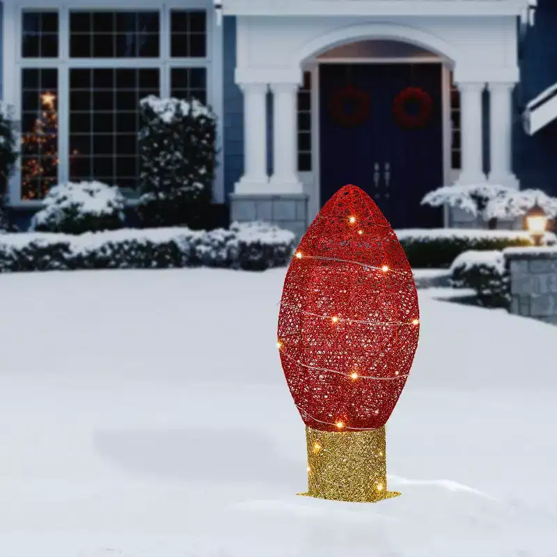 20 Prelit Red Christmas Light Bulb Decoration - National Tree Company