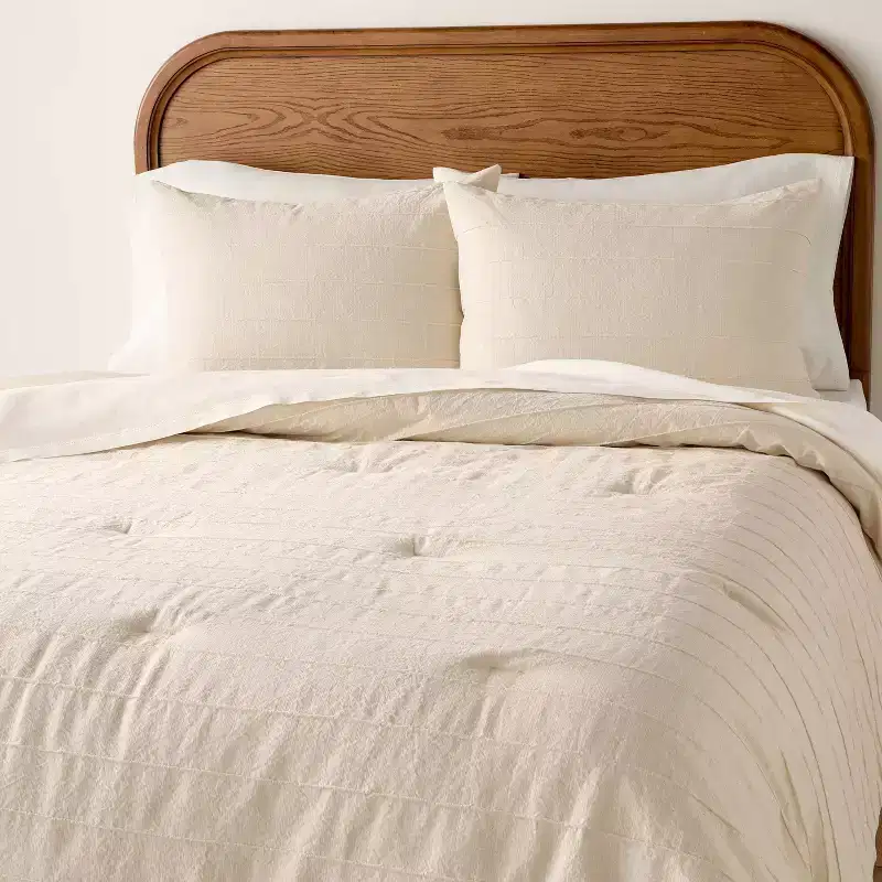 Stitch Stripe Duvet Cover Tan - Hearth & Hand with Magnolia